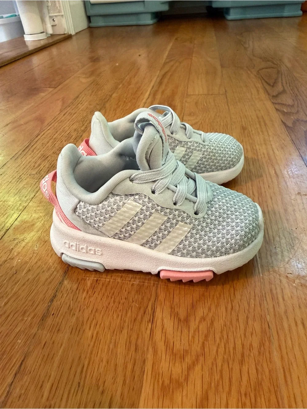 adidas Kids Light blue and Pink Mesh Sneakers